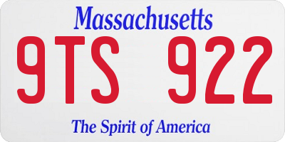 MA license plate 9TS922