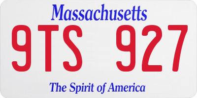 MA license plate 9TS927