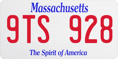 MA license plate 9TS928
