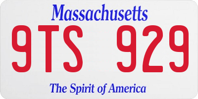MA license plate 9TS929