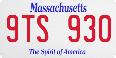 MA license plate 9TS930