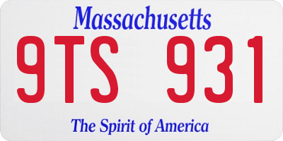 MA license plate 9TS931