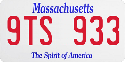 MA license plate 9TS933
