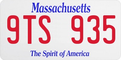 MA license plate 9TS935