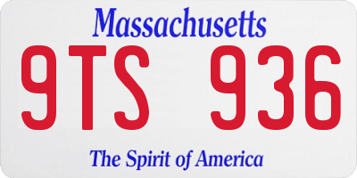 MA license plate 9TS936