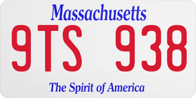 MA license plate 9TS938