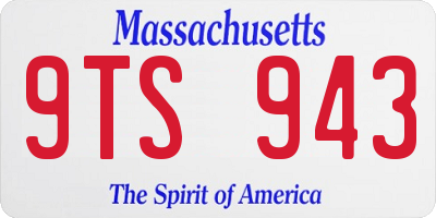 MA license plate 9TS943