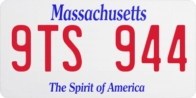 MA license plate 9TS944