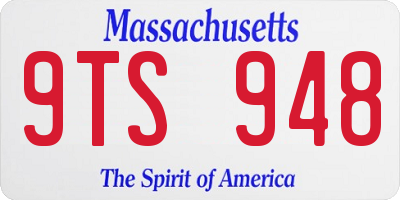 MA license plate 9TS948