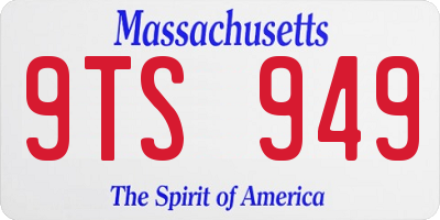 MA license plate 9TS949
