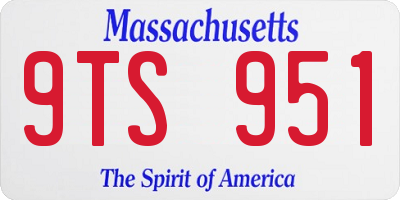 MA license plate 9TS951