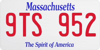 MA license plate 9TS952