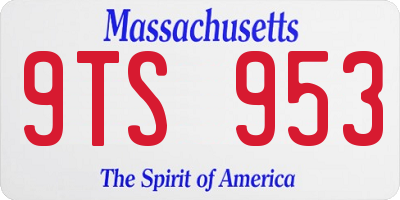 MA license plate 9TS953