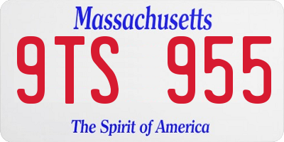 MA license plate 9TS955