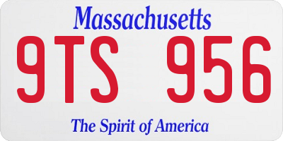 MA license plate 9TS956