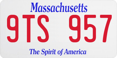 MA license plate 9TS957