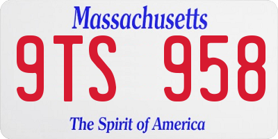 MA license plate 9TS958