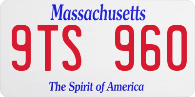 MA license plate 9TS960