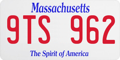 MA license plate 9TS962