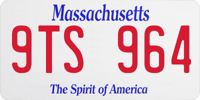 MA license plate 9TS964