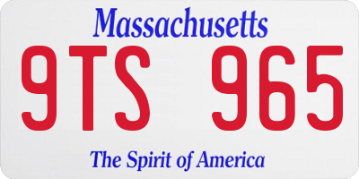 MA license plate 9TS965