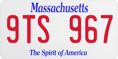 MA license plate 9TS967