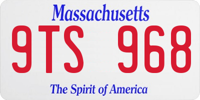 MA license plate 9TS968