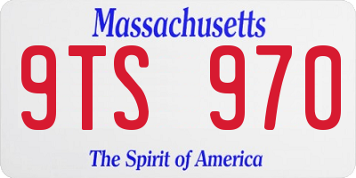MA license plate 9TS970