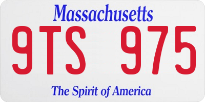 MA license plate 9TS975