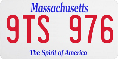 MA license plate 9TS976