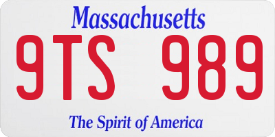 MA license plate 9TS989