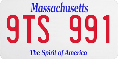 MA license plate 9TS991