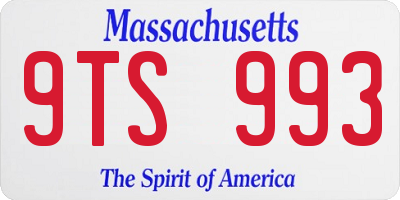 MA license plate 9TS993