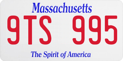 MA license plate 9TS995