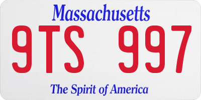 MA license plate 9TS997