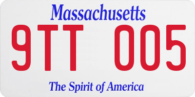 MA license plate 9TT005