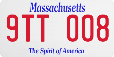 MA license plate 9TT008