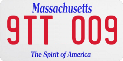 MA license plate 9TT009