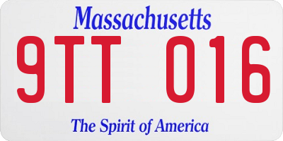 MA license plate 9TT016