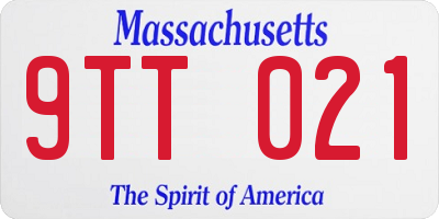 MA license plate 9TT021