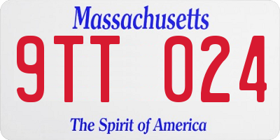 MA license plate 9TT024