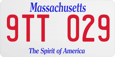 MA license plate 9TT029