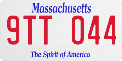 MA license plate 9TT044