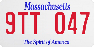 MA license plate 9TT047