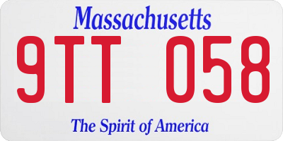 MA license plate 9TT058