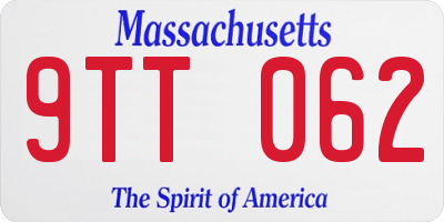MA license plate 9TT062