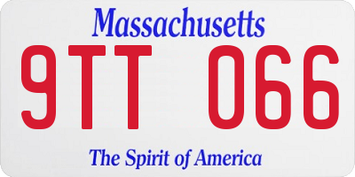 MA license plate 9TT066