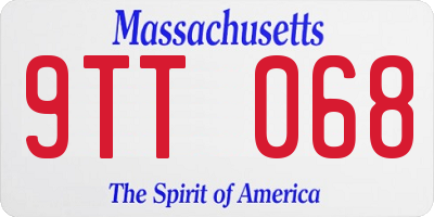 MA license plate 9TT068