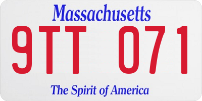 MA license plate 9TT071