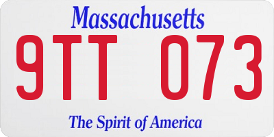 MA license plate 9TT073